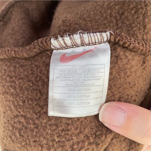 Nike Vintage Crew Neck Sweatshirt Brown w Large Front Embroidered Logo XXL - Picture 7 of 7